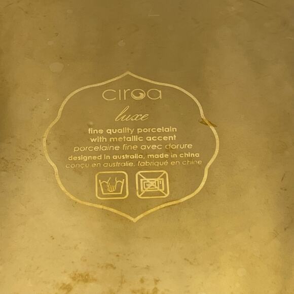 Ciroa Luxe Fine Porcelain Metallic Accent Fiori Pattern Dinner Plate Replacement - Picture 5 of 5